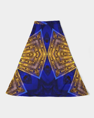 Lapiz Gold 1 Women's A-Line Midi Skirt