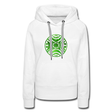 Carica l&#39;immagine nel visualizzatore di Gallery, Green Metal Sun Tribe Women’s Premium Hoodie - white