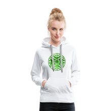 Carica l&#39;immagine nel visualizzatore di Gallery, Green Metal Sun Tribe Women’s Premium Hoodie - white