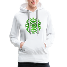Carica l&#39;immagine nel visualizzatore di Gallery, Green Metal Sun Tribe Women’s Premium Hoodie - white