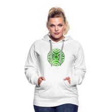 Carica l&#39;immagine nel visualizzatore di Gallery, Green Metal Sun Tribe Women’s Premium Hoodie - white