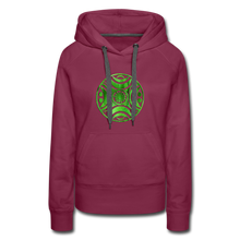 Carica l&#39;immagine nel visualizzatore di Gallery, Green Metal Sun Tribe Women’s Premium Hoodie - burgundy
