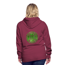Carica l&#39;immagine nel visualizzatore di Gallery, Green Metal Sun Tribe Women’s Premium Hoodie - burgundy