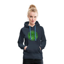 Carica l&#39;immagine nel visualizzatore di Gallery, Green Metal Sun Tribe Women’s Premium Hoodie - navy