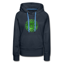 Carica l&#39;immagine nel visualizzatore di Gallery, Green Metal Sun Tribe Women’s Premium Hoodie - navy