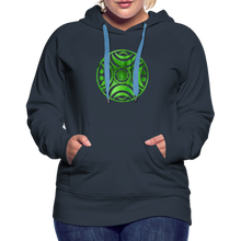 Carica l&#39;immagine nel visualizzatore di Gallery, Green Metal Sun Tribe Women’s Premium Hoodie - navy