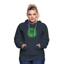 Carica l&#39;immagine nel visualizzatore di Gallery, Green Metal Sun Tribe Women’s Premium Hoodie - navy