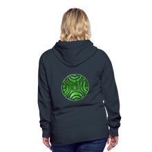 Carica l&#39;immagine nel visualizzatore di Gallery, Green Metal Sun Tribe Women’s Premium Hoodie - navy