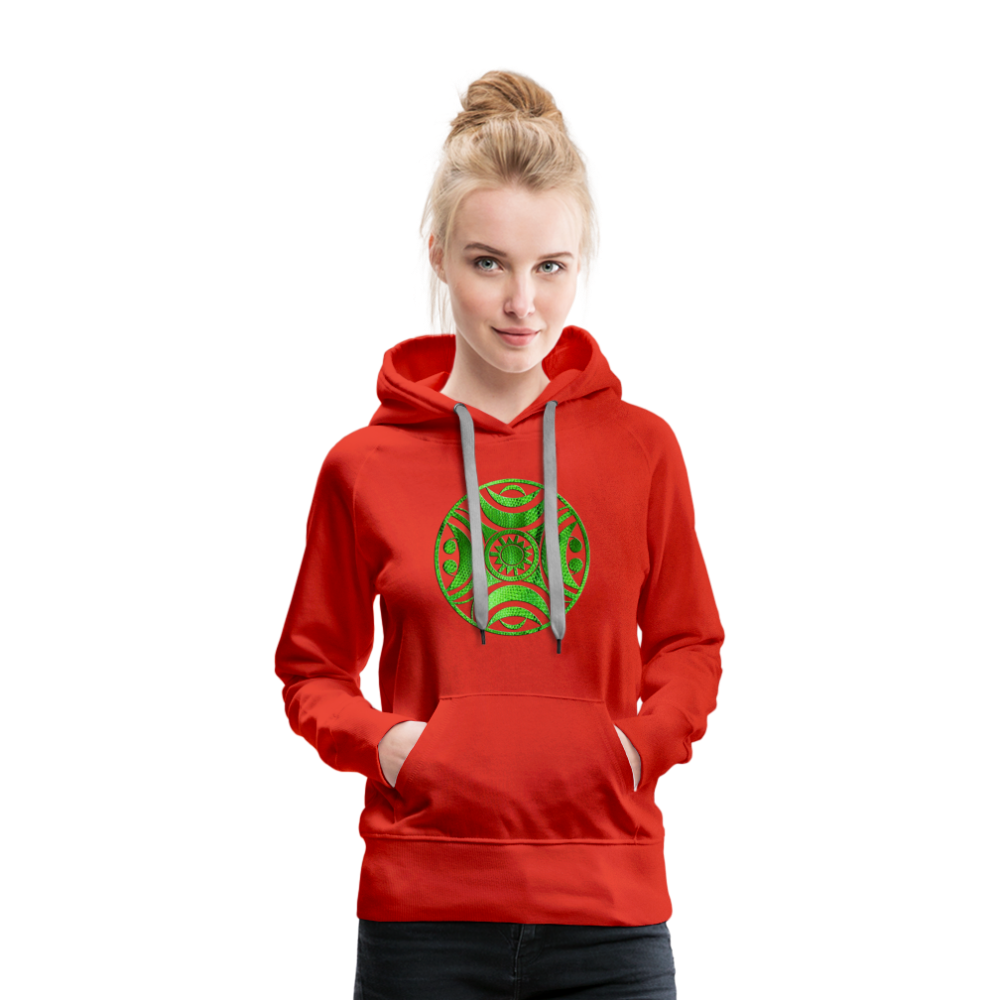 Green Metal Sun Tribe Women’s Premium Hoodie - red