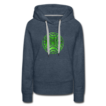 Carica l&#39;immagine nel visualizzatore di Gallery, Green Metal Sun Tribe Women’s Premium Hoodie - heather denim