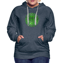 Carica l&#39;immagine nel visualizzatore di Gallery, Green Metal Sun Tribe Women’s Premium Hoodie - heather denim