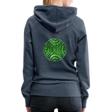 Carica l&#39;immagine nel visualizzatore di Gallery, Green Metal Sun Tribe Women’s Premium Hoodie - heather denim