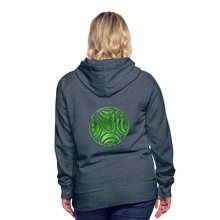 Carica l&#39;immagine nel visualizzatore di Gallery, Green Metal Sun Tribe Women’s Premium Hoodie - heather denim