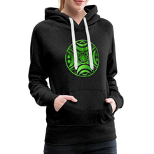 Carica l&#39;immagine nel visualizzatore di Gallery, Green Metal Sun Tribe Women’s Premium Hoodie - charcoal grey