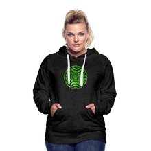 Carica l&#39;immagine nel visualizzatore di Gallery, Green Metal Sun Tribe Women’s Premium Hoodie - charcoal grey