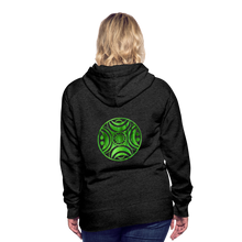Carica l&#39;immagine nel visualizzatore di Gallery, Green Metal Sun Tribe Women’s Premium Hoodie - charcoal grey