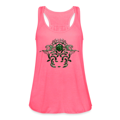 Modusa Serpenta Pink Women's Flowy Tank Top by Bella - neon pink