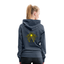 Indlæs billede til gallerivisning Modusa Raw Gold 1 Women’s Premium Hoodie - heather denim