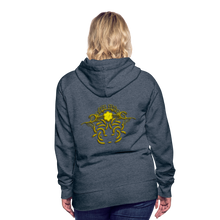 Indlæs billede til gallerivisning Modusa Raw Gold 1 Women’s Premium Hoodie - heather denim