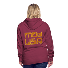 Afbeelding in Gallery-weergave laden, Mod-Usa Gold 1 Women’s Premium Hoodie - burgundy