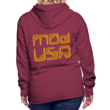 Afbeelding in Gallery-weergave laden, Mod-Usa Gold 1 Women’s Premium Hoodie - burgundy