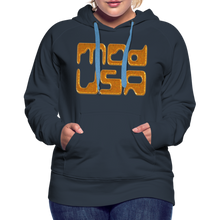 Afbeelding in Gallery-weergave laden, Mod-Usa Gold 1 Women’s Premium Hoodie - navy