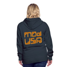 Afbeelding in Gallery-weergave laden, Mod-Usa Gold 1 Women’s Premium Hoodie - navy
