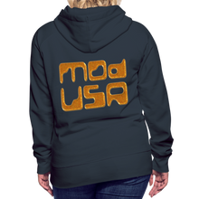 Afbeelding in Gallery-weergave laden, Mod-Usa Gold 1 Women’s Premium Hoodie - navy