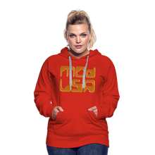 Afbeelding in Gallery-weergave laden, Mod-Usa Gold 1 Women’s Premium Hoodie - red