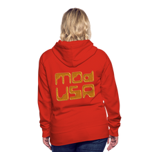 Afbeelding in Gallery-weergave laden, Mod-Usa Gold 1 Women’s Premium Hoodie - red