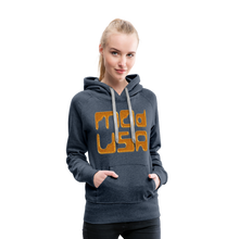 Afbeelding in Gallery-weergave laden, Mod-Usa Gold 1 Women’s Premium Hoodie - heather denim
