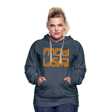 Afbeelding in Gallery-weergave laden, Mod-Usa Gold 1 Women’s Premium Hoodie - heather denim