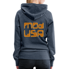 Afbeelding in Gallery-weergave laden, Mod-Usa Gold 1 Women’s Premium Hoodie - heather denim