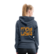 Afbeelding in Gallery-weergave laden, Mod-Usa Gold 1 Women’s Premium Hoodie - heather denim