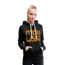 Afbeelding in Gallery-weergave laden, Mod-Usa Gold 1 Women’s Premium Hoodie - charcoal grey