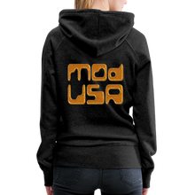 Afbeelding in Gallery-weergave laden, Mod-Usa Gold 1 Women’s Premium Hoodie - charcoal grey