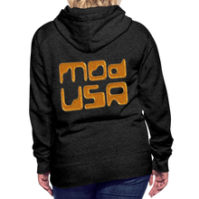 Afbeelding in Gallery-weergave laden, Mod-Usa Gold 1 Women’s Premium Hoodie - charcoal grey