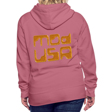 Afbeelding in Gallery-weergave laden, Mod-Usa Gold 1 Women’s Premium Hoodie - mauve