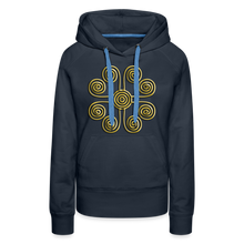 Indlæs billede til gallerivisning Gold Swirl 1 Women’s Premium Hoodie - navy