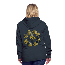 Indlæs billede til gallerivisning Gold Swirl 1 Women’s Premium Hoodie - navy