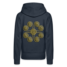 Indlæs billede til gallerivisning Gold Swirl 1 Women’s Premium Hoodie - navy