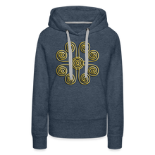 Indlæs billede til gallerivisning Gold Swirl 1 Women’s Premium Hoodie - heather denim