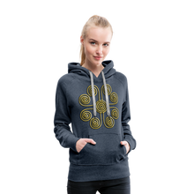 Indlæs billede til gallerivisning Gold Swirl 1 Women’s Premium Hoodie - heather denim