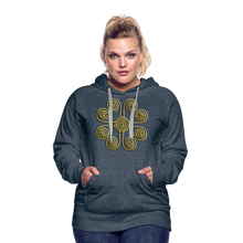 Indlæs billede til gallerivisning Gold Swirl 1 Women’s Premium Hoodie - heather denim
